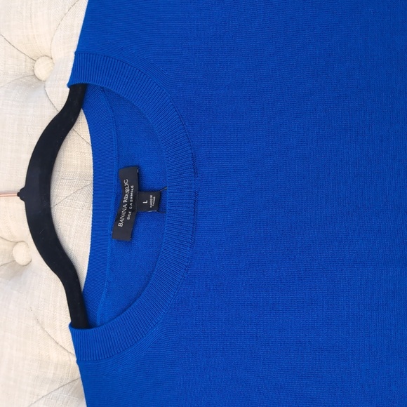 Banana Republic Royal Blue Silk Cashmere Sweater Large NWT - Picture 8 of 8